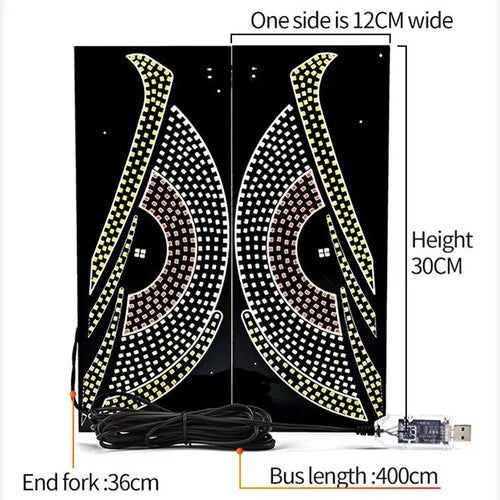 Car Lights Blinks Truck Car Dynamic Eye Lights LED Flexible Display Rear Window Advertising Stickers