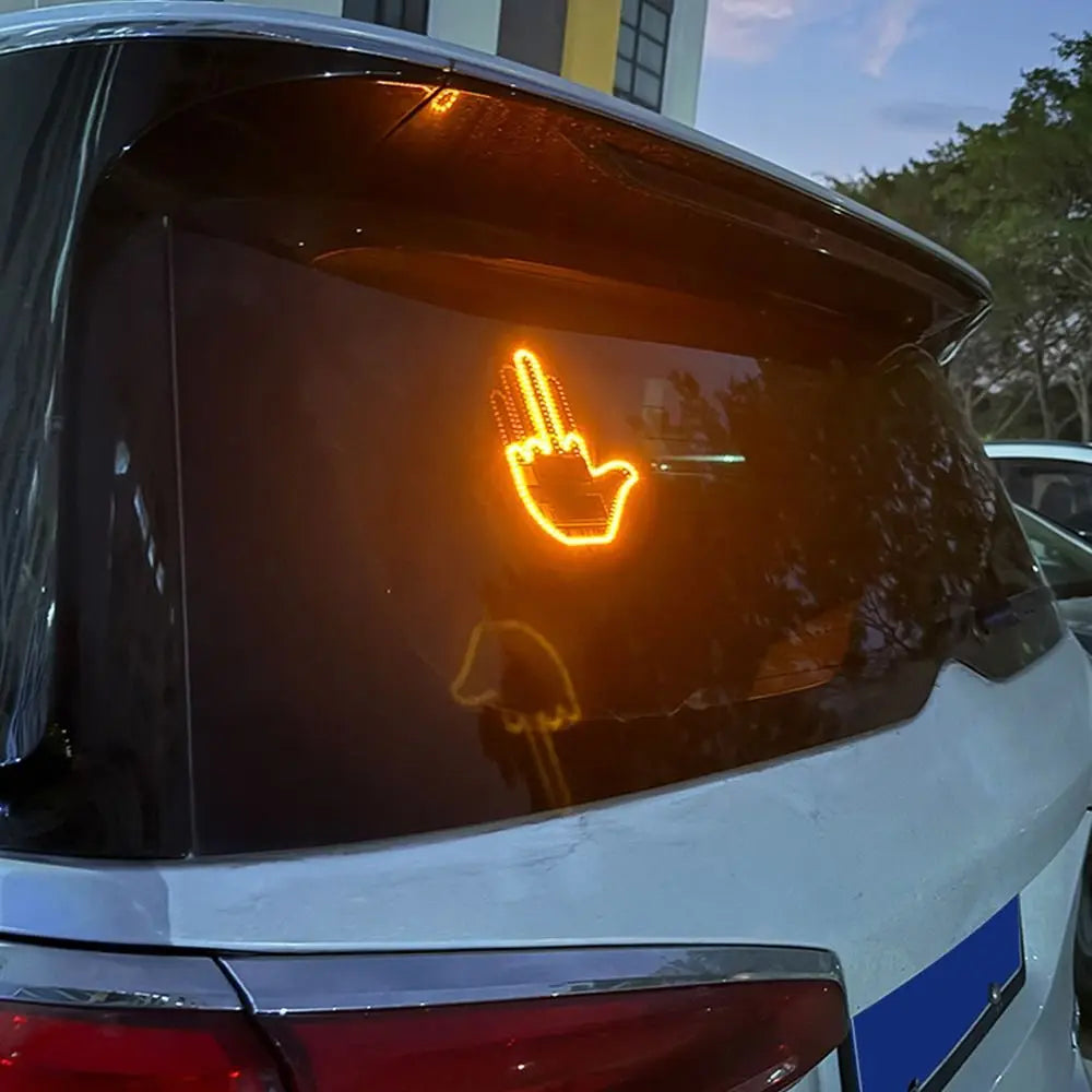 Multi-functional Car LED Finger Lights Remote Control Male/Female Car Gesture Light Rear Window Decoration Interaction Light