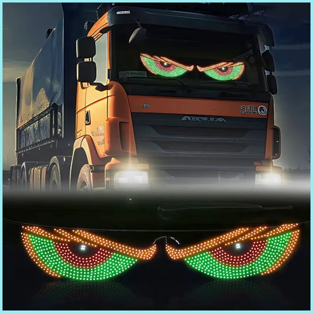 Car Lights Blinks Truck Car Dynamic Eye Lights LED Flexible Display Rear Window Advertising Stickers