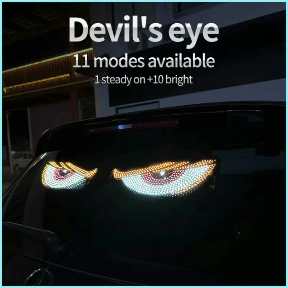 Car Lights Blinks Truck Car Dynamic Eye Lights LED Flexible Display Rear Window Advertising Stickers